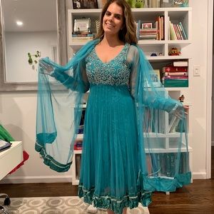 Indian Dress Blue Saree